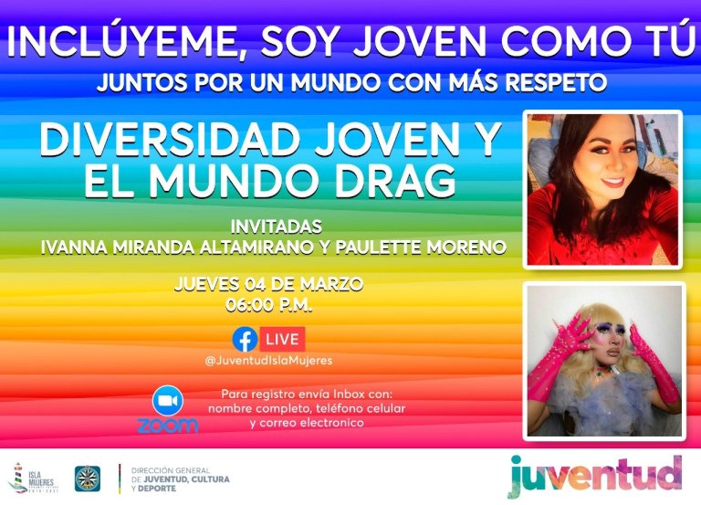 Alistan webinar “Diversidad joven y el mundo drag” en Isla Mujeres