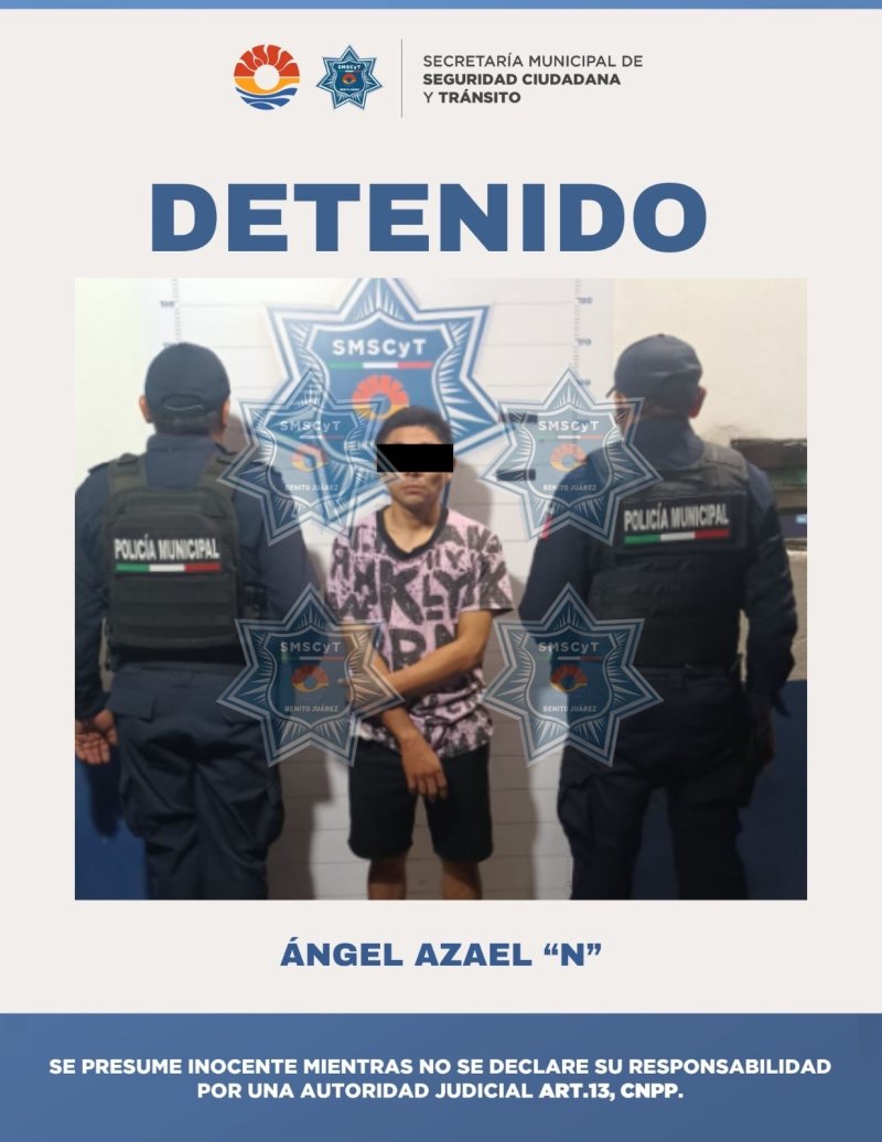Ángel Azael “N” podría estar relacionado con el delito de robo a comercio.