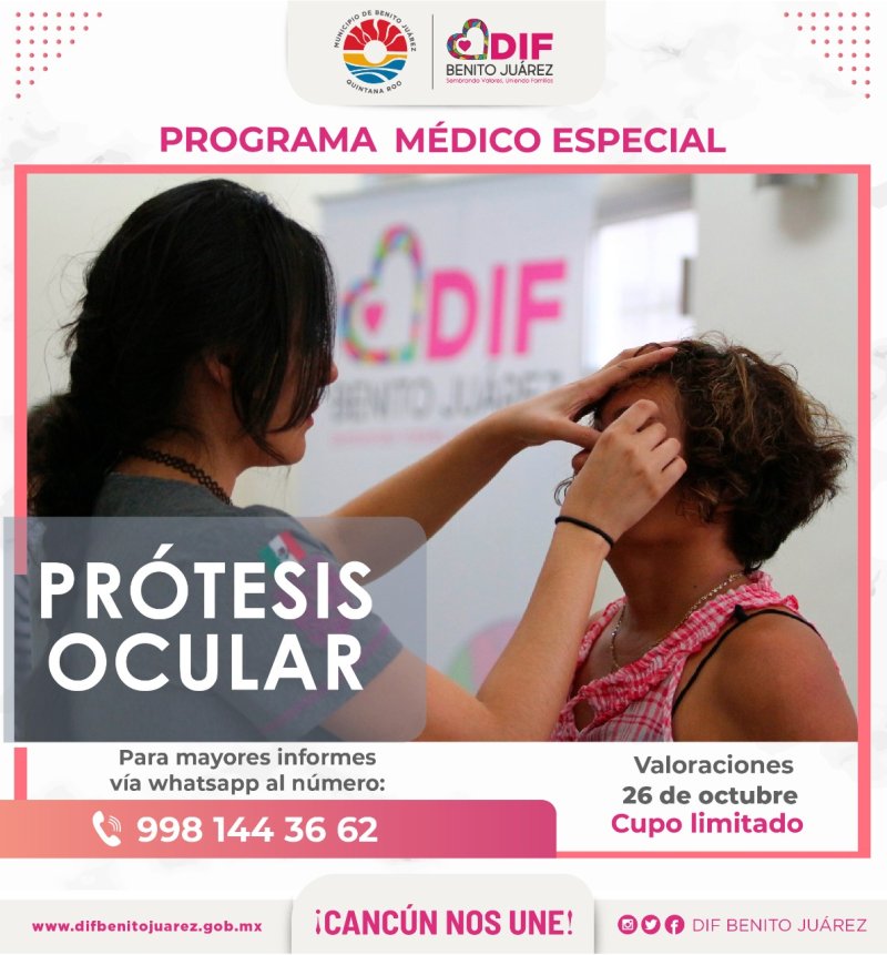 ANUNCIA DIF BENITO JUÁREZ PROGRAMA MÉDICO DE PRÓTESIS OCULAR