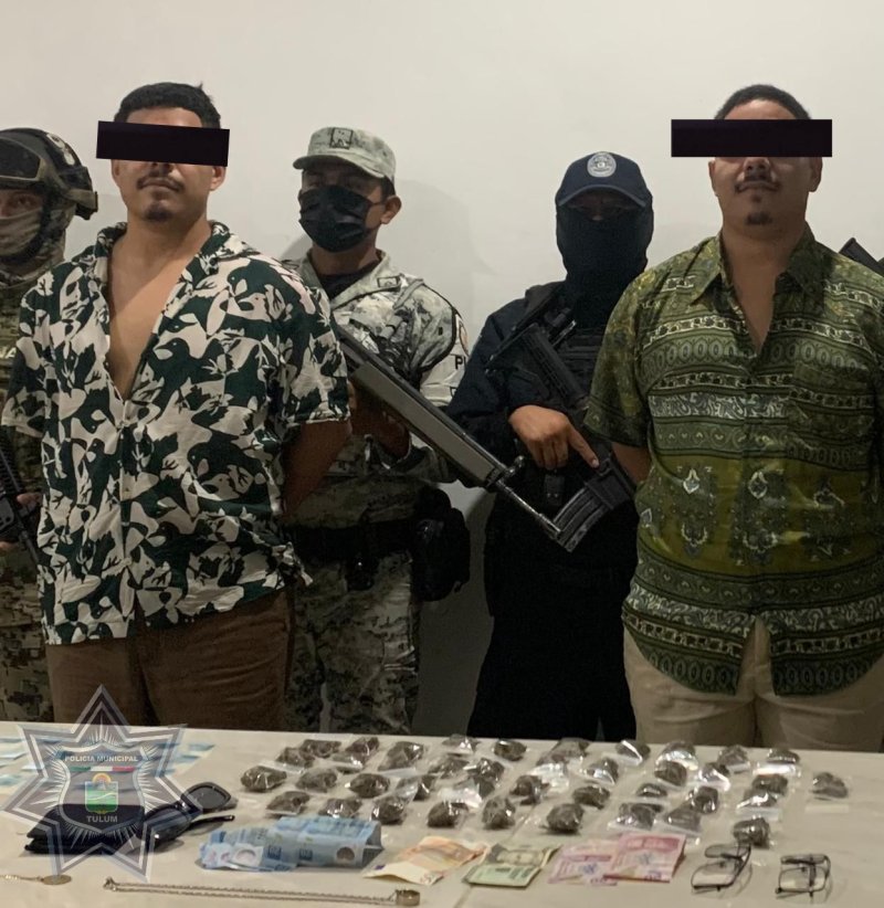Atrapan a dos hombres con drogas en la zona hotelera de Tulum
