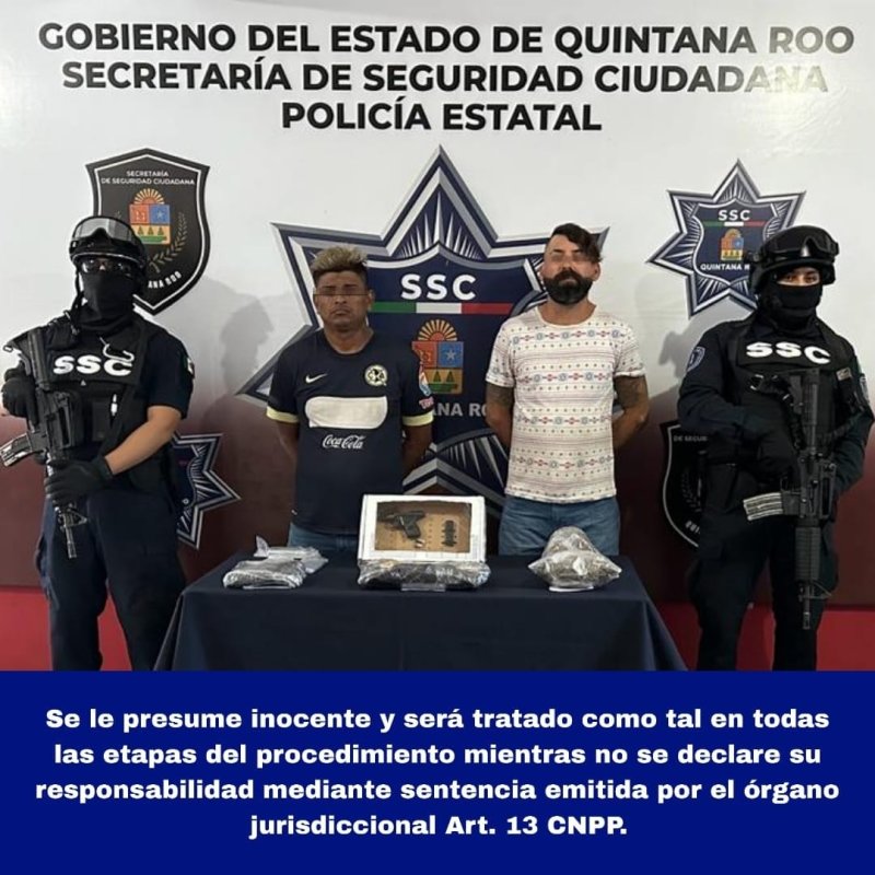 Detiene la #SSC a dos masculinos, presuntos implicados en Delitos Contra la Salud.