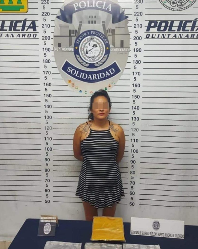 Detienen a mujer con droga en Playa del Carmen
