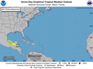 Disturbio cerca de las costas de la península de Yucatán