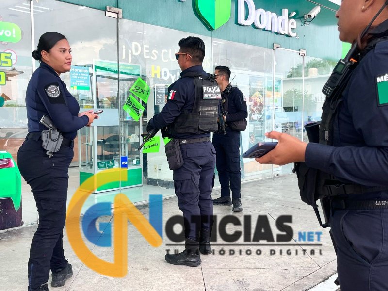 Frustran intento de robo en casa de empeño en Multiplaza Chac-Mool