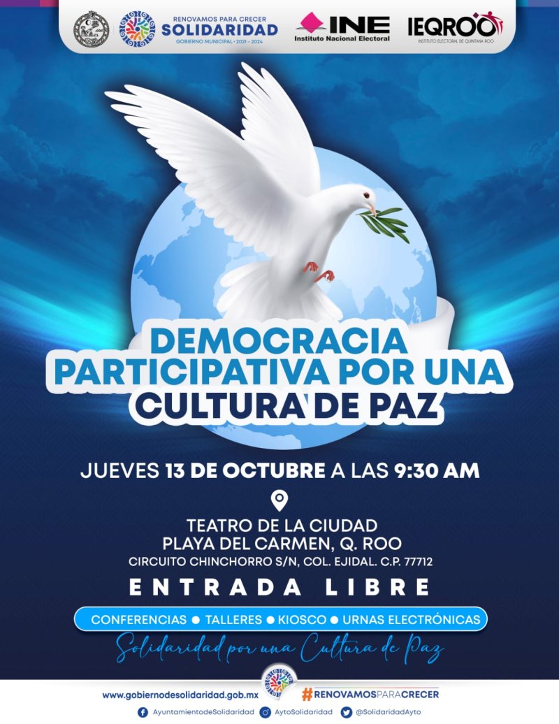Gobierno municipal invita al foro por la democracia en Solidaridad