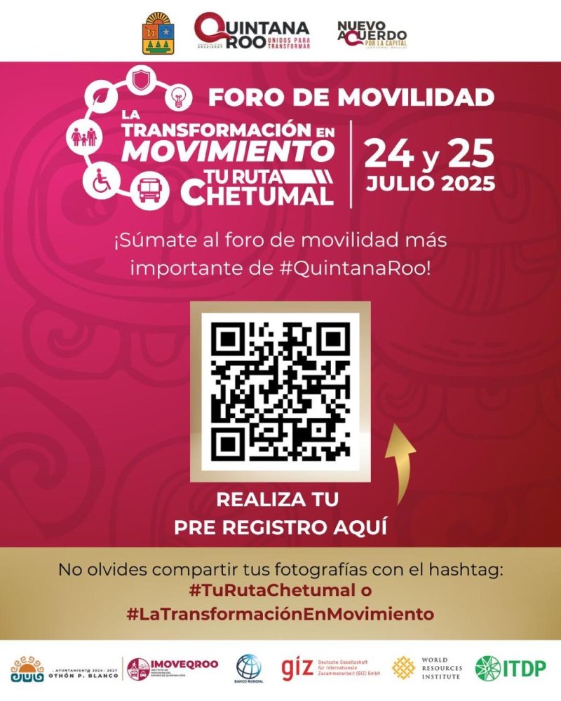 IMOVEQROO invita a participar en el Foro “La Transformación en Movimiento: Tu Ruta Chetumal”