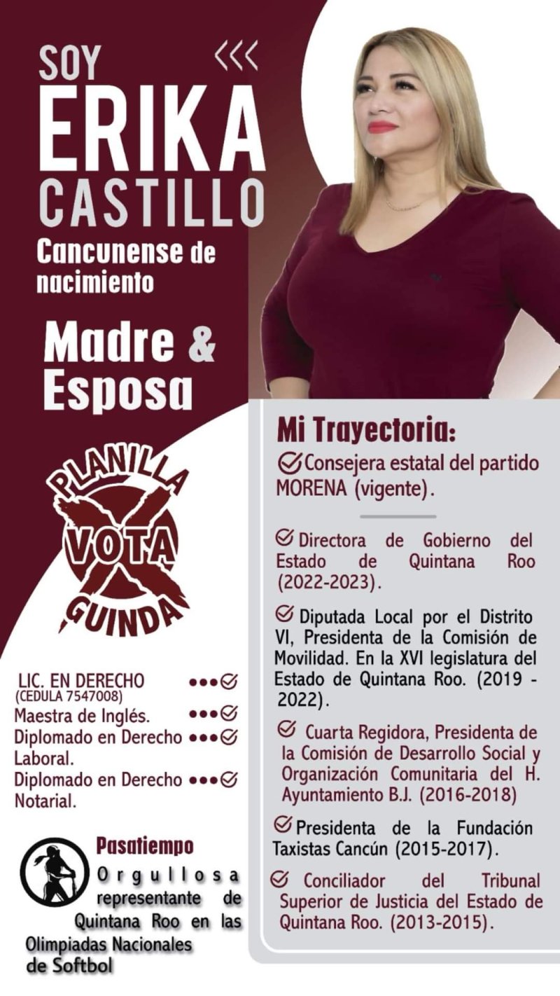 Mensaje de Erika Castillo