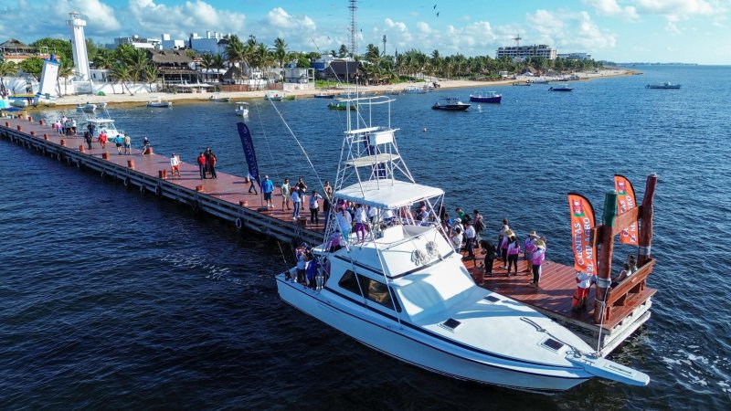 En Puerto Morelos, Mara Lezama enaltece la participación de las mujeres al inaugurar la octava edición del Torneo Internacional de Pesca Femenil “La Diosa del Mar”