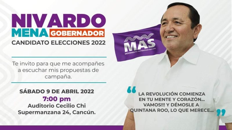 Amigas y amigos de Cancún, los espero hoy en el Auditorio Cecilio Chi a las 7 de la tarde. No faltes. 👍