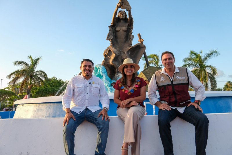 Trabaja Mara Lezama en el Parque Renacimiento de Chetumal con el Programa de Limpieza y Rescate de Espacios Públicos
