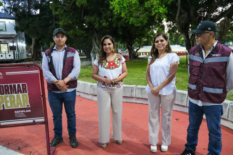 Supervisa Mara Lezama recuperación del brillo en el Parque de Los Caimanes, sitio emblemático de Chetumal
