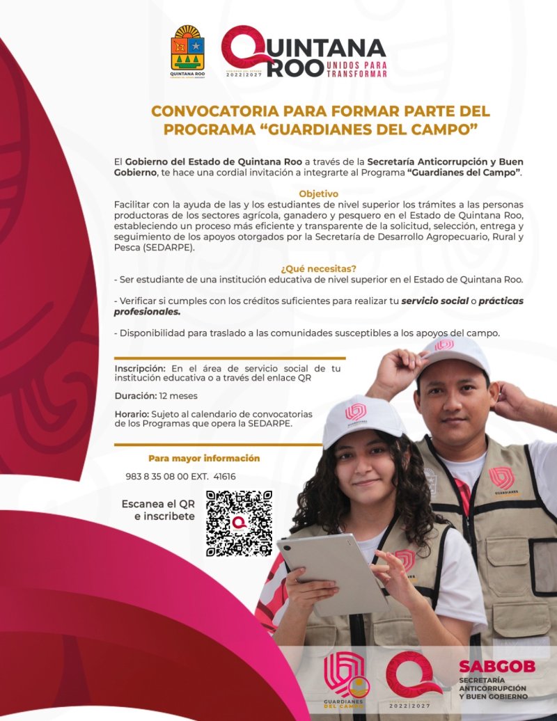 Impulsa SABGOB participación de las juventudes en la vigilancia de los recursos para el campo