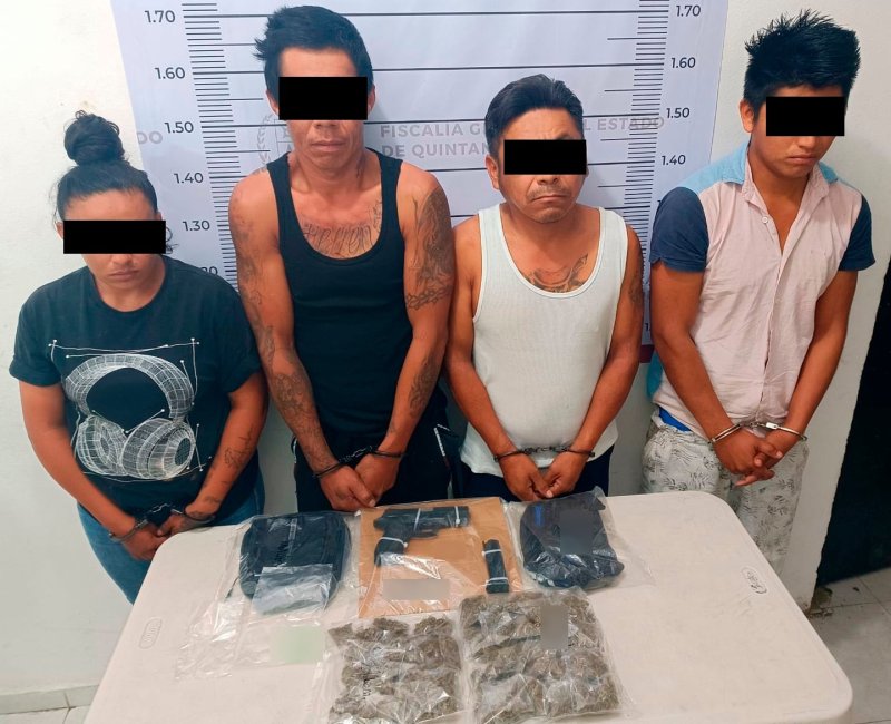 Mantiene FGE Quintana Roo combate permanente al delito de narcomenudeo; captura a 10 personas en Othón P. Blanco, Solidaridad, Cozumel y Tulum