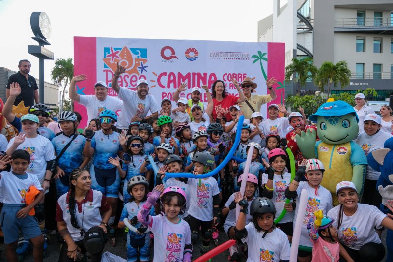 Ponen en marcha Mara Lezama y Ana Paty Peralta el “Paseo Cancunense” para fomentar la convivencia familiar y el deporte