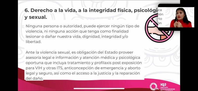 Con éxito llevó a cabo IQJ conferencia virtual “Aprendiendo para Prevenir: Derechos Sexuales y Reproductivos”