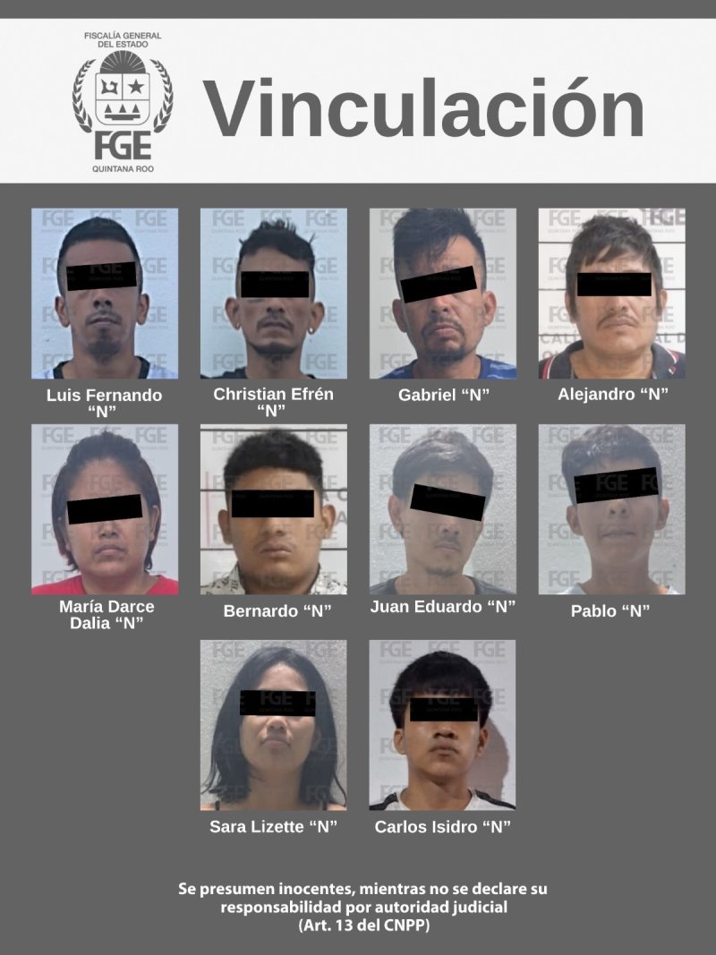 FGE Quintana Roo logra vinculación a proceso para 10 personas por narcomenudeo en Benito Juárez