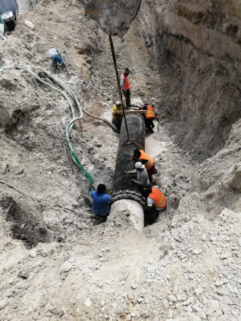 Concluye CAPA reparación de fuga en tubería en Chetumal y continúa los trabajos para restablecimiento del servicio antes de 48 horas