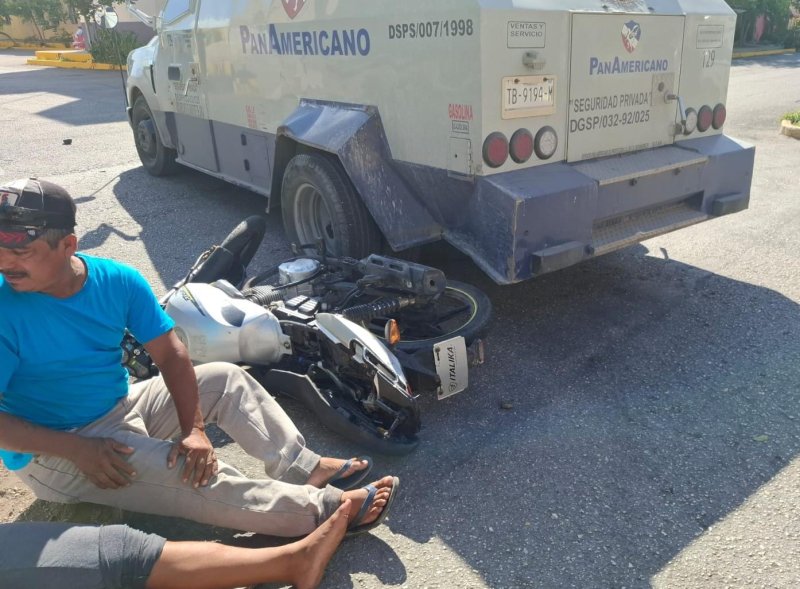 Un motociclista resultó lesionado durante un choque con un camión que transportaba valores en la región 251.