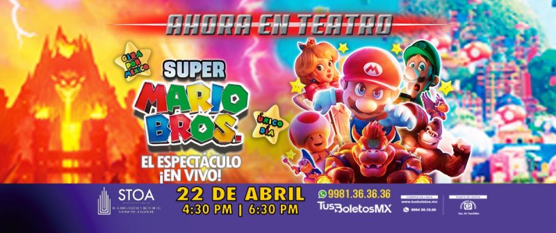 ¡Cancún, La Aventura continúa!💥<br>Super Mario Bros<br>Espectáculo en vivo ✨🧸🪁🪀🚂
