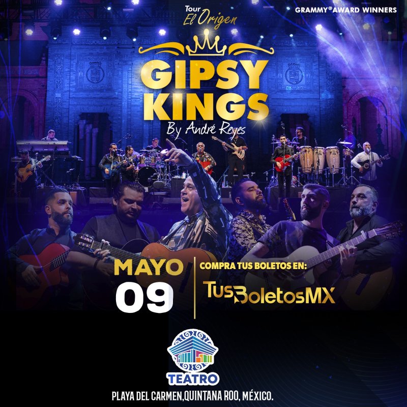 GIPSY KINGS by ANDRÉS REYES en Playa del Carmen🪕🎙️🎤🎵