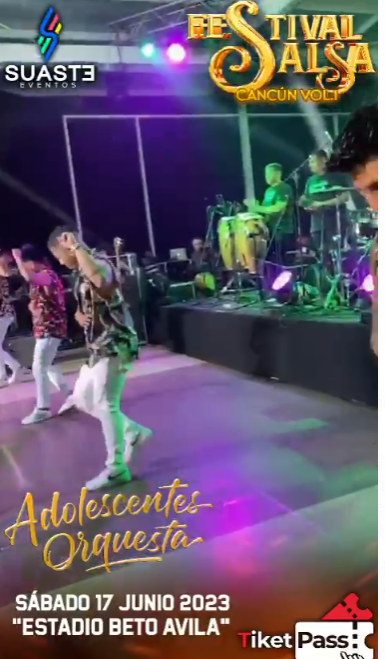 Los mejores 👌🏽 exponentes en su género estarán presentes en el ♦️1Er Festival de la SALSA #Cancun🏝️ Vol. 1♦️ •••••••• 🌟Adolescentes Orquesta 🎺🎷🎹 🌟lo sabe… por eso te hacen esta cordial invitación 💌 🎺🎹