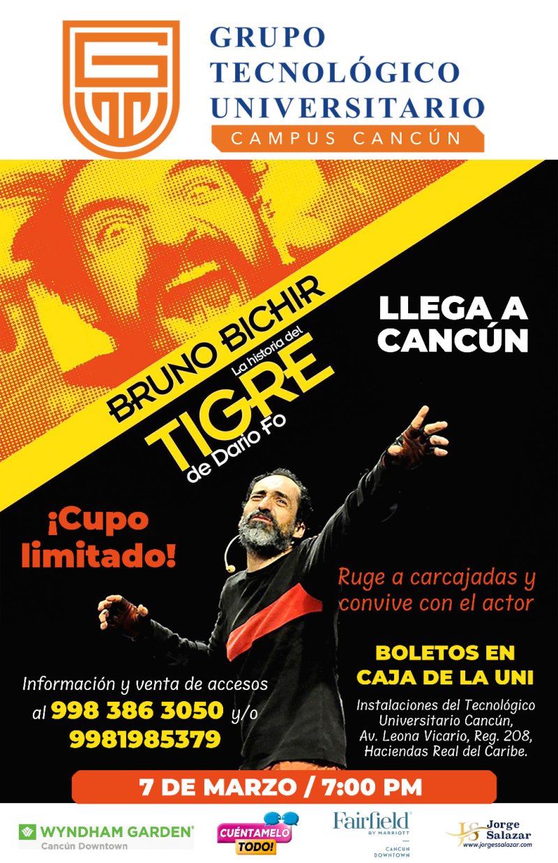 ¿Quieres boletos para asistir al monólogo “La historia del Tigre”🎭 con el actor Bruno Bichir?