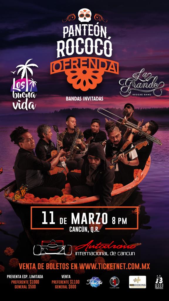 Felicidades a Los Buena Vida y a La grande bandas que le abrirán el concierto a Panteon Rococó el próximo 11 de marzo en el autódromo de Cancún 🤟🤟🤟🤟