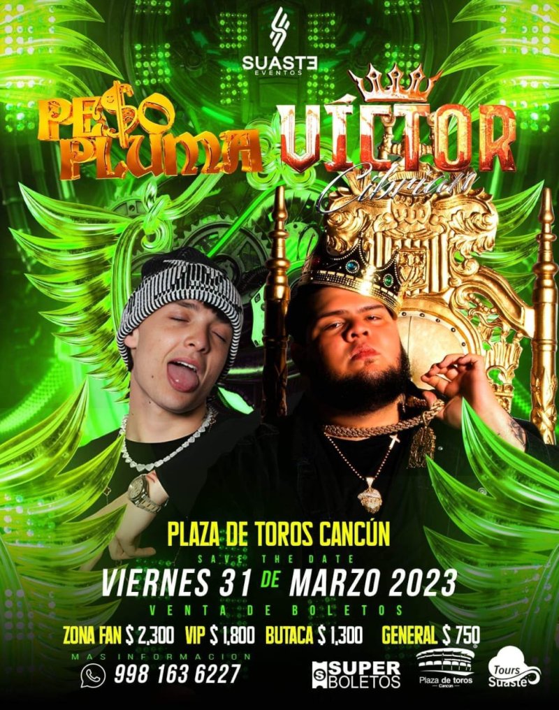 🔉Porque ustedes lo pidieron los dos exponentes de corridos bélicos más influyentes del momento 🎤PesoPlumaoficial 🖊️ y Victor Cibrian 💣 en un solo escenario Plaza de Toros Cancun🏟️