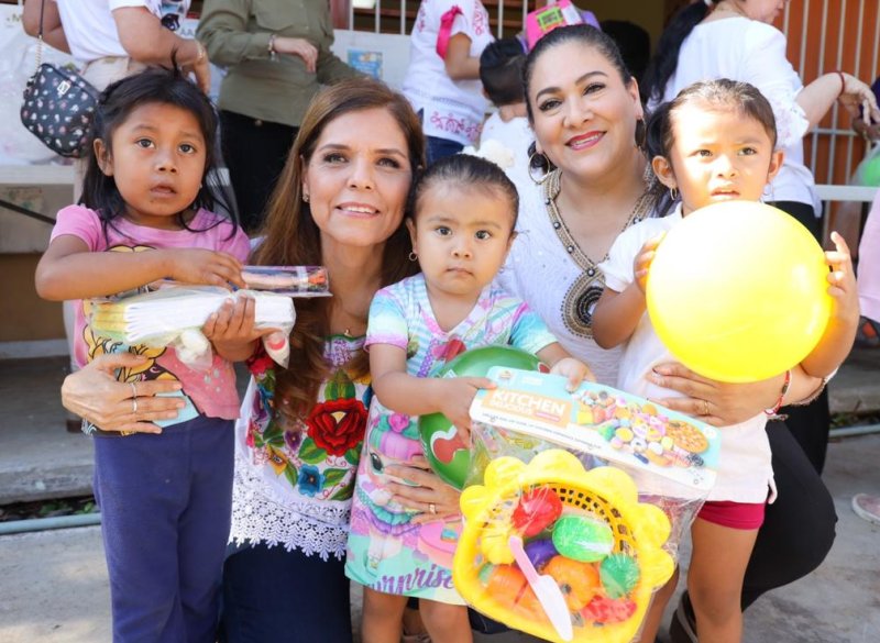 Suma DIF Quintana Roo alianzas para llevar alegría a la niñez de las comunidades en Felipe Carrillo Puerto