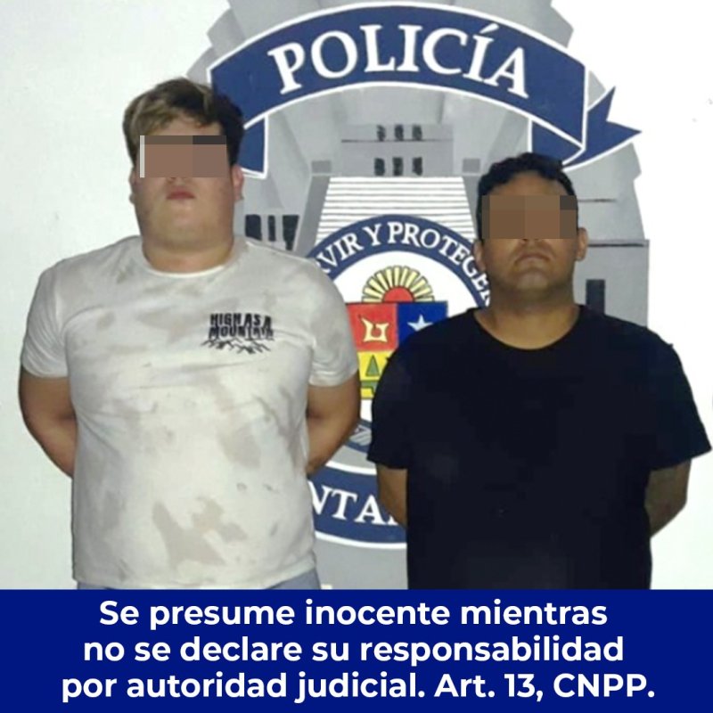 Oficiales de la Secretaría de Seguridad Pública realizaron la detención de Ronald “N” y Jesús “N”, por su probable participación en delitos contra la salud.