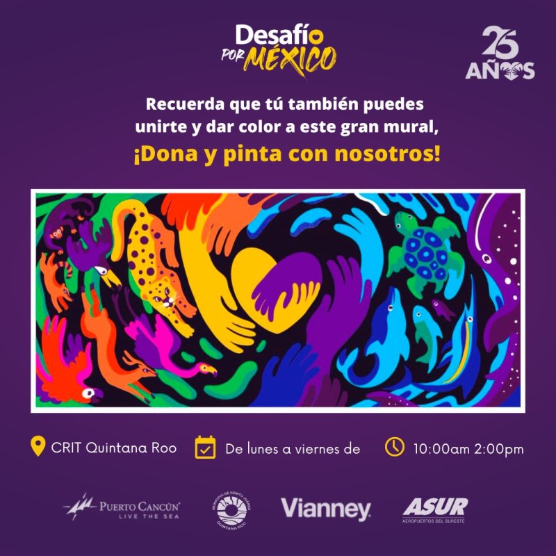Ven y vive la experiencia de pintar el mural “Selva, amor y mar”. 🖼️🖌️