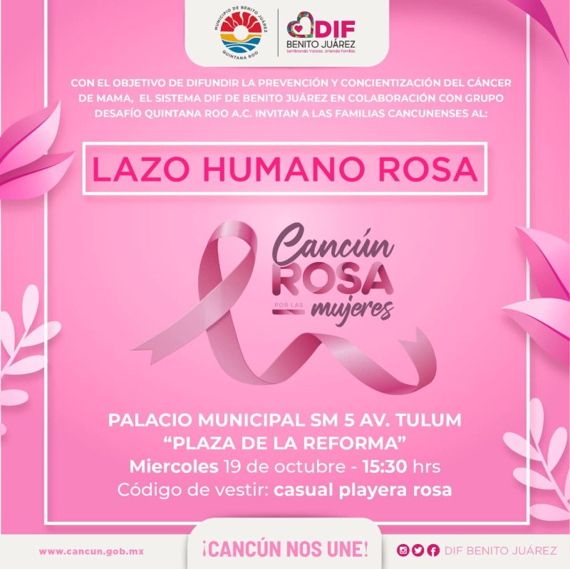 Viste una playera rosa y únete a nosotros en el 𝑳𝒂𝒛𝒐 𝑯𝒖𝒎𝒂𝒏𝒐 𝑹𝒐𝒔𝒂