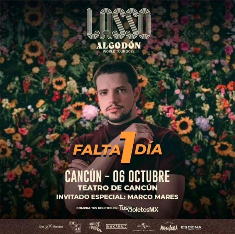 Solo 1 dia #Cancún para cantar “Ojos Marrones” #Lasso #AlgodónWorldTour 🎧🎤🎧🎤🎧🎤🎧🎤