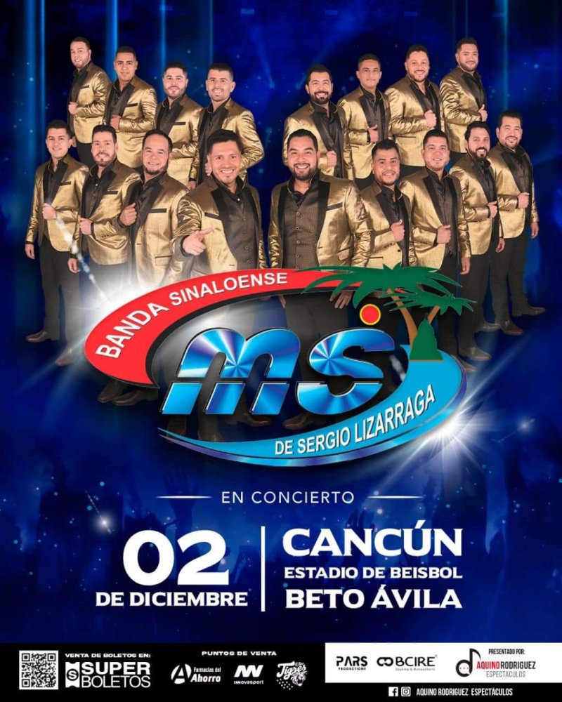 cancun 🏖 vibrará con la llegada de la agrupación 🎺🎷 más taquillera del momento BANDA MS, 🤠👊se presentará en la #rivieramaya 🏝 con su #TourGraciasATi.