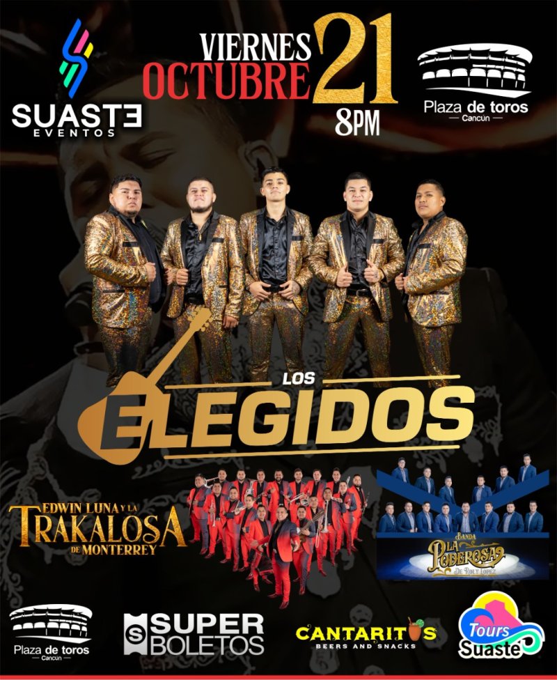 Los elegidos 🎸 es una agrupacion nueva con una innovadora propuesta musical de estilo norteño, 🎷 este quinteto de talentosos jóvenes iniciará con el ambiente en el concierto de Edwin Luna y Banda La Trakalosa de Monterrey.
