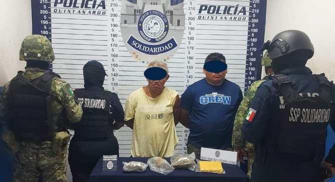 𝗗𝗲𝘁𝗶𝗲𝗻𝗲𝗻 𝗮 𝗽𝗮𝗿 𝗱𝗲 𝗽𝗿𝗲𝘀𝘂𝗻𝘁𝗼𝘀𝗻𝗮𝗿𝗰𝗼𝗺𝗲𝗻𝘂𝗱𝗶𝘀𝘁𝗮𝘀 𝗰𝗼𝗻 𝗰𝗮𝘀𝗶 280 𝗴𝗿𝗮𝗺𝗼𝘀 𝗱𝗲 𝗺𝗮𝗿𝗶𝗵𝘂𝗮𝗻𝗮 𝗲𝗻 𝗣𝗹𝗮𝘆𝗮 𝗱𝗲𝗹 𝗖𝗮𝗿𝗺𝗲𝗻