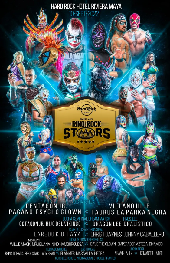 Laredo Kid te invita al Ring & RockStAAArs en el @hotel Hard Rock riviera Maya 🇲🇽 10 de Sept .