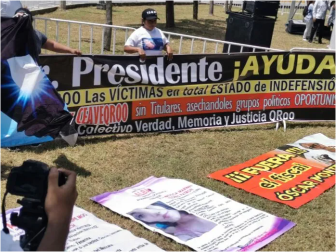 Familiares de desaparecidos de Quintana Roo le exigen a López Obrador en Cancún  más acciones menos simulaciones