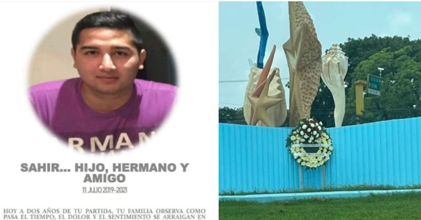 Colocan ofrenda floral en glorieta de «El Ceviche» de Cancún a 3 años de la desaparición de Sahir Alexis￼