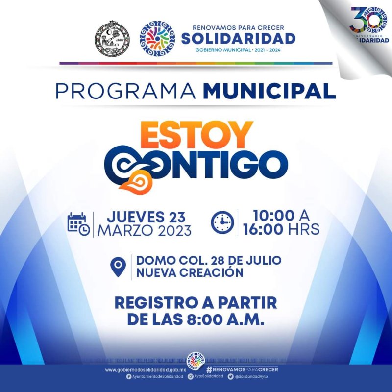Programa municipal “Estoy contigo” estará en Nueva Creación