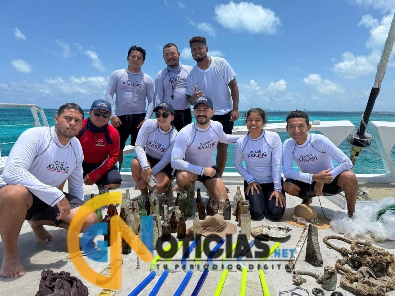 Realizan jornada de limpieza submarina en el arrecife “El Meco”