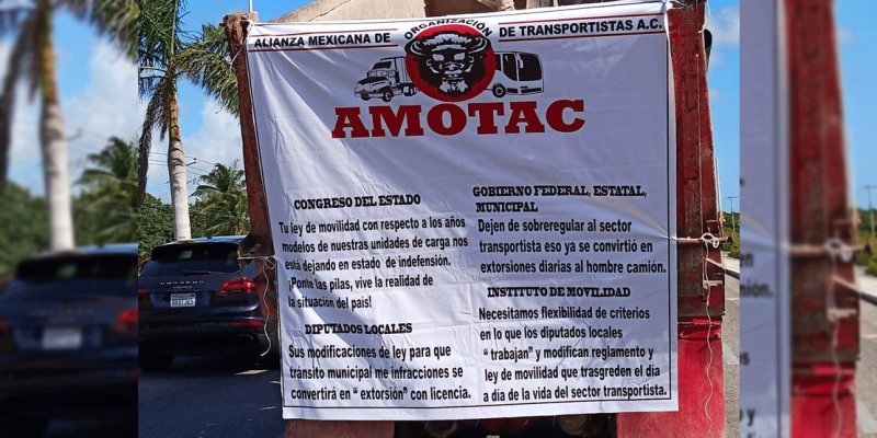 Realizan manifestación transportistas