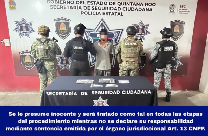 Detenidos 35 bolsitas de marihuana en Benito Juárez