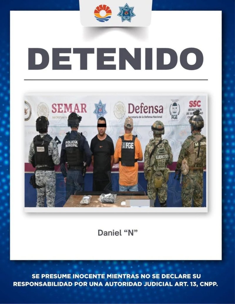 Detienen a hombre con presuntas drogas en la SM 76 de Cancún