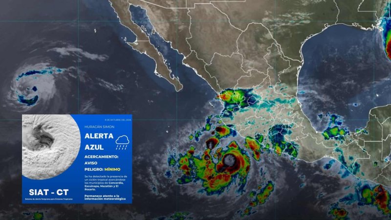 Huracán Simón alerta a 4 municipios de Sinaloa