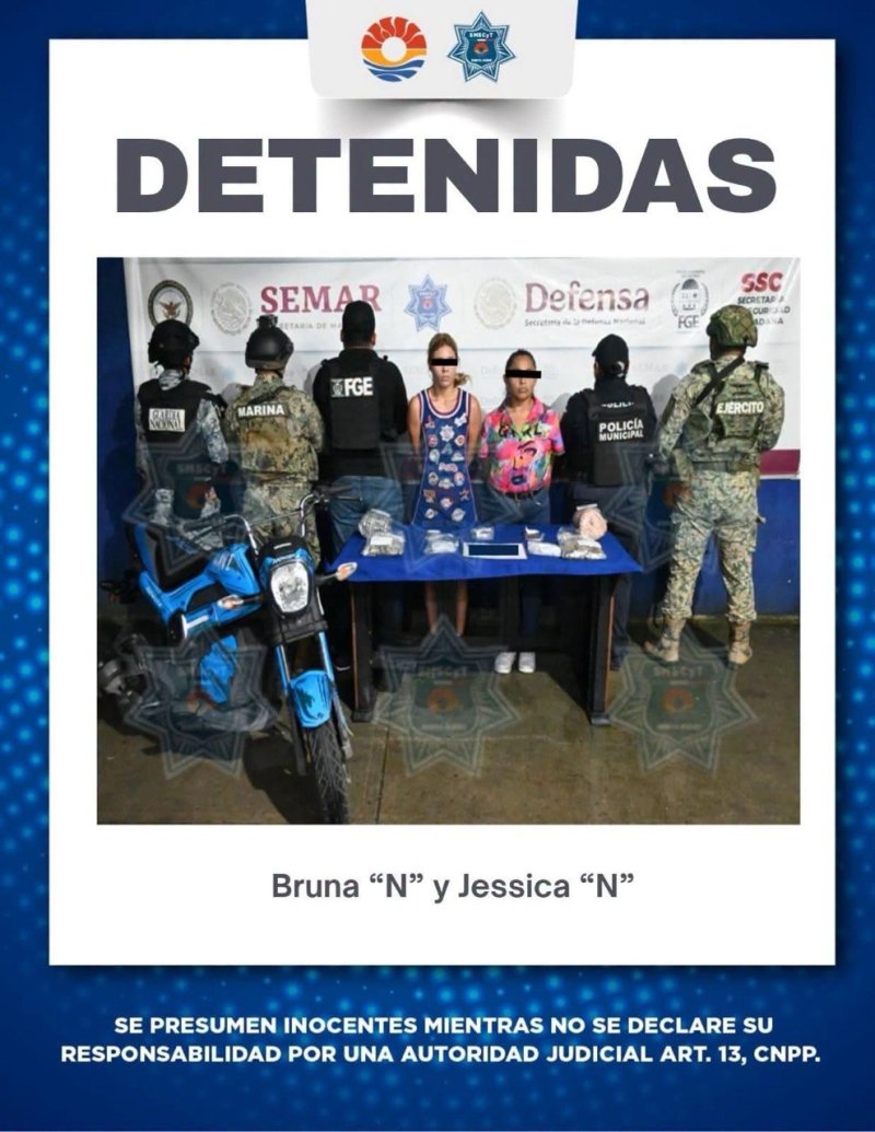 POLICÍA CANCÚN RECUPERA MOTOCICLETA CON REPORTE DE ROBO Y DETIENE A DOS MUJERES